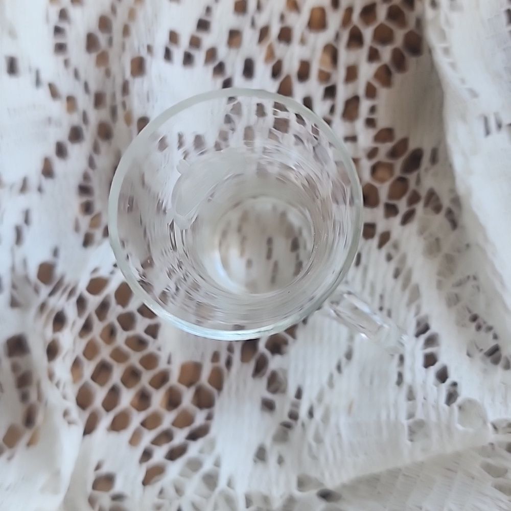 Vintage Floral Etched Glass Small Handled Bud Vase - Picture 8 of 8